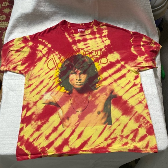 1990 Psychedelic The Doors Jim Morrison Tie Dye T-Shirt size XL - Picture 1 of 11